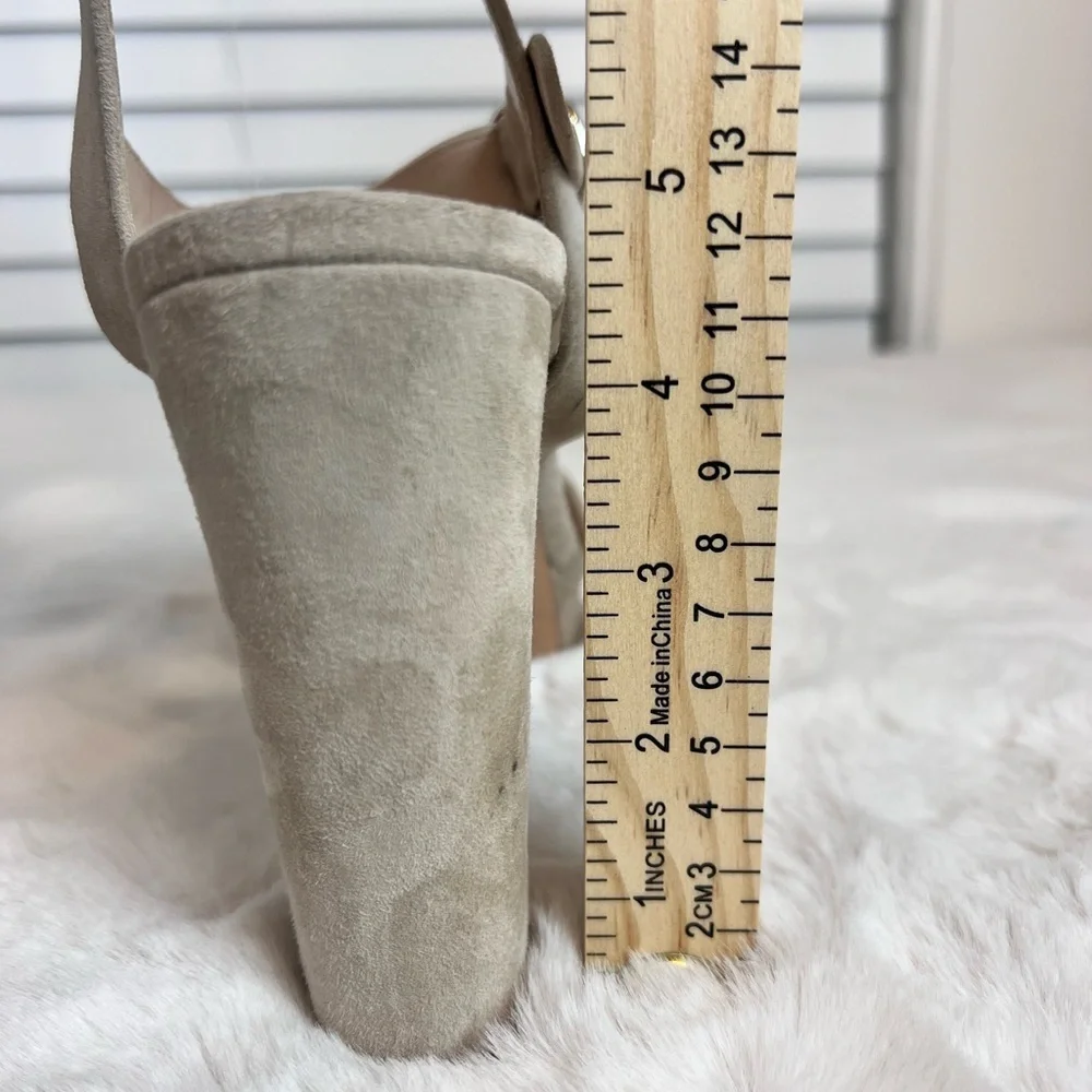 PRADA Nude Suede Platform Heels Size 40.5 (10.5)
